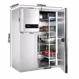 Cella frigorifera in acciaio inox TN PREMIUM - 1200x1500mm - 2,60m³ - con monoblocco a parete - con pavimento - pannello 80mm
