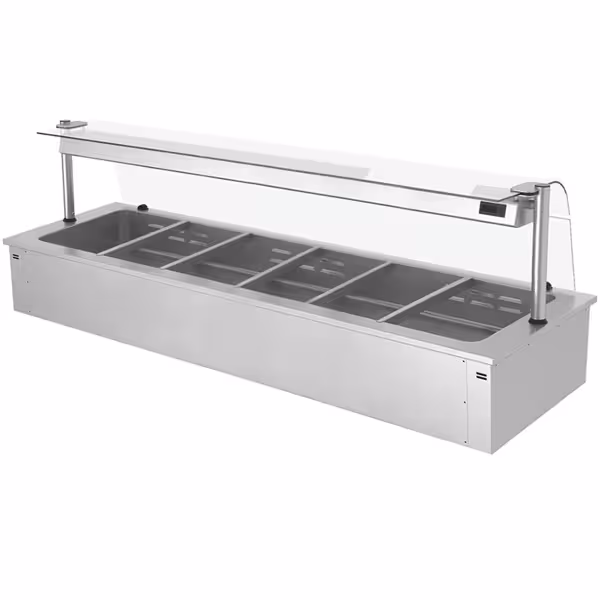 Inbouw bain-marie (drop-in) - 2110mm - 4,38 kW - 6x GN 1/1