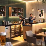 Masă frigorifică baruri 510 litri - cu 3 uşi din sticlă