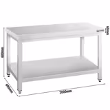 Edelstahl Unterbautisch 2000x600mm - mit Grundboden