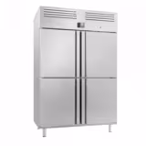 Koelkast RVS PREMIUM PLUS - GN 1/1 - GN 2/1 - 1385mm - 1240liter - tot +2°C tot +8°C - met 4 halve deuren - geforceerde koeling, LED‑verlichting, automatische ontdooiing, slot & legroosters