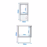 Koelwerkbank PREMIUM - 450x700mm - 102 liter - met 1 deur