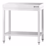 Mesa de trabajo de acero Inox. PREMIUM - 800x700mm - con estante inferior