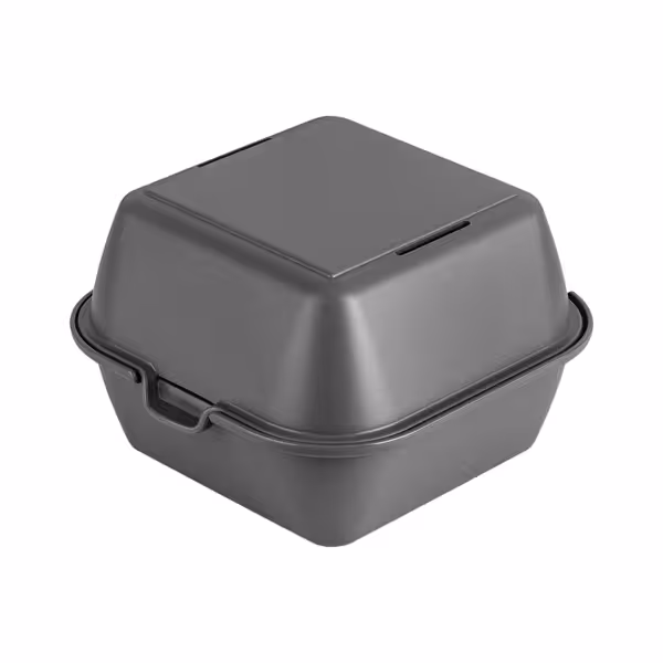 (12 unidades) Caja para hamburguesas reutilizable - con cierre de clip - gris