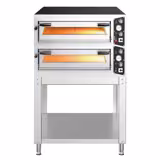 Elektrická pizza pec - 990x1270 mm - 6+6× Ø 35 cm (hluboká) - až 450 °C - Manuální - vč. podstavce