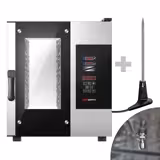 Elektryczny-Piec konwekcyjno-parowy - dotykowy - 5x GN 1/1 - wąski - z systemem mycia - w zestawie: Stojak wewnętrzny