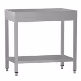 RVS werktafel ECO - 600x700mm - met onderblad - verstevigd werkblad