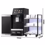 Macchina Caffè Superautomatica Professionale - 16 programmi - Touchscreen 10Zoll - inkl. Scaldatazze & frigorifero per latte