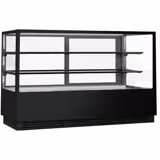 Vitrine à pâtisserie réfrigérée - 782L - 2000mm - Double vitrage - avec 2 étagères en verre - portes coulissantes vitrées arrière - Noir