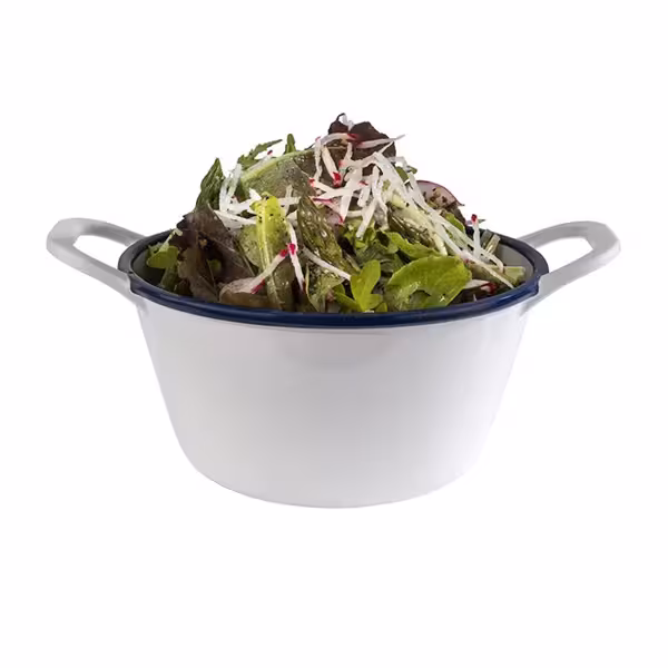 (6 kusů) Mísa - ENAMEL LOOK - melamin - 1 L - s uchy - bílá