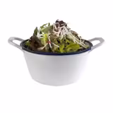 (6 bucăți) Bol - ENAMEL LOOK - melamină - 1 litru - cu mânere - alb