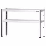 Étagère supérieure en inox – 2 niveaux – 1200 × 370 mm – hauteur réglable