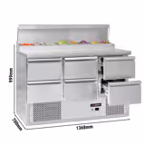 Pizza Hazırlık Buzdolabı ECO - 1368x700mm - 6 Çekmeceli - 8 x GN 1/6 - dahil 3 x GN 1/1 Fırın ızgarası