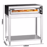 Elektrische pizzaoven (chamotte bakvloer) - 1340x920x1460mm - 1 kamer - 1x6 pizza’s Ø35cm - tot 450°C - Handmatig - Stapelbaar - incl. onderstel