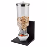 Dispenser per cereali - Linea BRIDGE - dosatore a manopola - 1 contenitore in SAN - 4,5 litri - supporto in acciaio inox
