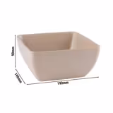 (6 stuks) Schaal - PURE - Melamine - 1,5L - vierkant - 190x190mm - Diepte:90mm - stapelbaar - Beige