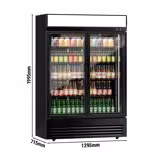 Armário expositor refrigerado para bebidas - 1295mm - 880L - 2 portas de batente em vidro - com indicação/painel digital de temperatura - Preto