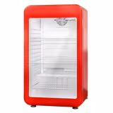Mini displaykoelkast - 495mm - 113 liter - met 1 glazen deur & LED‑verlichting - rood