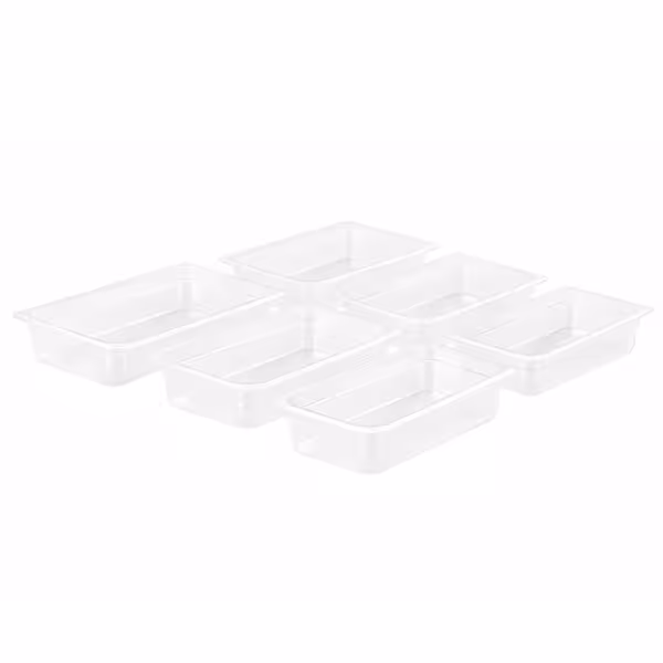 (6 stuks) Polypropyleen GN-bak GN 1/1 - wit - 3,0 liter - Diepte: 100mm