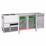 Comptoir de bar réfrigéré PREMIUM - 2500x700mm - 3 portes  