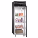 Vrieskast RVS PREMIUM - GN 1/1 - GN 2/1 - 700mm - 480liter - tot -20°C tot -12°C - met 1 glasdeur - geforceerde koeling, automatische ontdooiing, LED‑verlichting & legroosters - Anthrazit