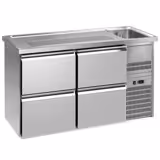 Comptoir de bar réfrigéré Premium PLUS – 1550 × 700 mm – 4 tiroirs