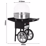 Zuckerwattemaschine - Ø 520mm - 1,08 kW - Schwarz - inkl. Hygieneschutz