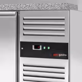 Saladette PREMIUM - 1510mm - 2 porte - con vetrina in vetro per 7x GN 1/3, 1 ripiano - piano di lavoro in granito