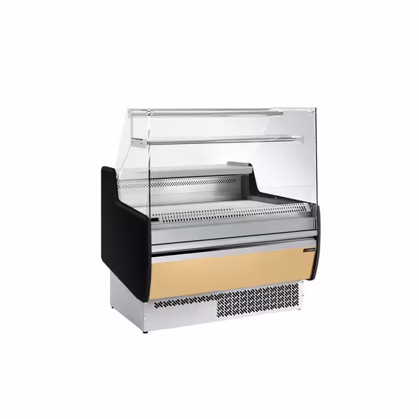 Banco gastronomia professionale - 998x953mm - Ventilata - 110 L - Vetro dritto - Colore Beige - Pannello frontale Beige - con 1 porta battente - con 1 ripiano