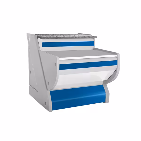 Banco cassa - 800x1150mm - Pannello frontale Blu - Piano di lavoro in granito