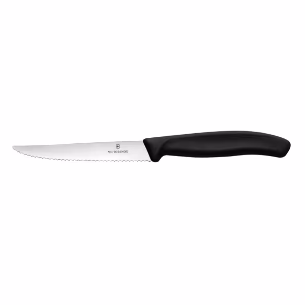 VICTORINOX | Swiss Classic Serrated Steak Knife – 11 cm Blade - Black Handle