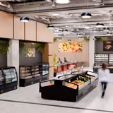 Commercial wall-mounted refrigerated display shelving - 1200 mm - 390 litres - with 3 shelves