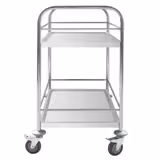 Servis Arabası - 705x405mm - 2 Katlı - Sessiz Tekerlekler - Destek Borulu