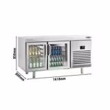 Soğutmalı pastane tezgahı PREMIUM PLUS - 1618x800mm - 4 kapılı - cam kapılı; çift cam - LED aydınlatma; fanlı soğutma; dijital termostat
