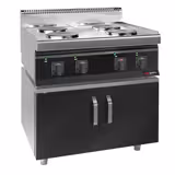 Elektroherd - 9,2 kW - 4 Platten Rund - inkl. Unterbau mit 2 Türen