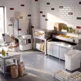 Commercial Pizza Prep Counter - Granite Top ECO - 2025x800mm - with 3 doors - incl. refrigerated topping unit with glass sneeze guard - 9x GN 1/3