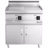 Elektro Bratplatte - 9 kW - Glatt & Gerillt - inkl. Unterbau mit 2 Türen
