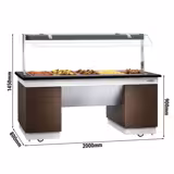 Linie de autoservire cald DUBLIN - bain-marie - 2,0 x 0,8 m - 5 x SG 1/1