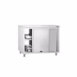 Paslanmaz Çelik Dolaplı Hazırlık Tezgahı PREMIUM - 1200 mm - geçişli
