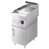 El stekbord - med hårdkromad stekyta - 4,5 kW - Slät - Stekyta: 395x500 mm - inkl. underskåp med 1 dörr