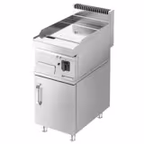 Fry Top Elettrico Professionale - piastra al cromo duro - 4,5 kW - Liscio - Superficie di cottura: 395x500mm - incl. base armadiata con 1 porte