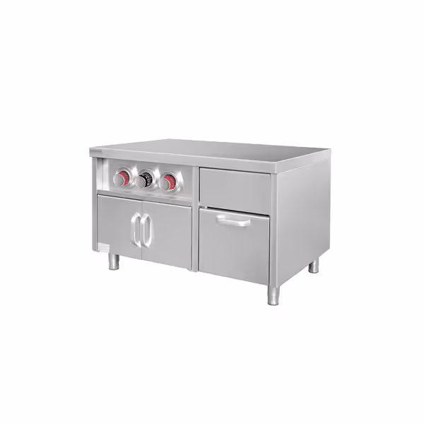Base cabinet for beverage dispenser with cup holders & ice cube compartment - 1.2 m