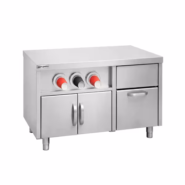 Base Cabinet for Beverage Dispenser with Cup Holders & Ice Compartment - 1200mm