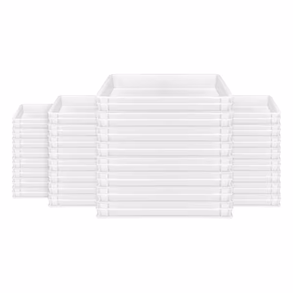 (32 uds) Caja para Masa de Pizza - 600x400mm - Altura: 70mm - Polipropileno - Blanco