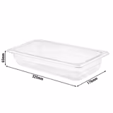 (6 st) Kantin i polypropylen (PP) GN 1/3 - klar - 2,4 l - Djup: 65 mm