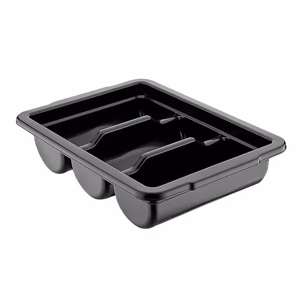 Bestekbak - met 3 vakken - polypropyleen - zwart - 292x406mm