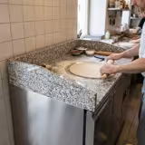 Banco pizza refrigerato ECO - 1500x800mm - con 2 porte - piano in granito