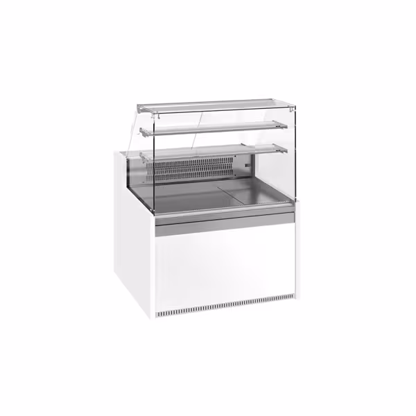 Banco pasticceria refrigerato - 998x985mm - Statica - Vetro dritto - con 2 ripiani - Sportelli posteriori 1