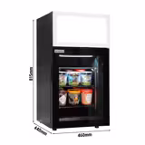 Commercial Mini Bar Freezer - 460mm - with 1 glass door & advertising display - Black - Glass door