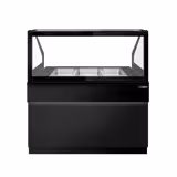 Saladette réfrigérée TORONTO - 1250 mm - Façade noire - 2 portes - Pour 3x GN 1/1 - Plateau de travail en granit noir